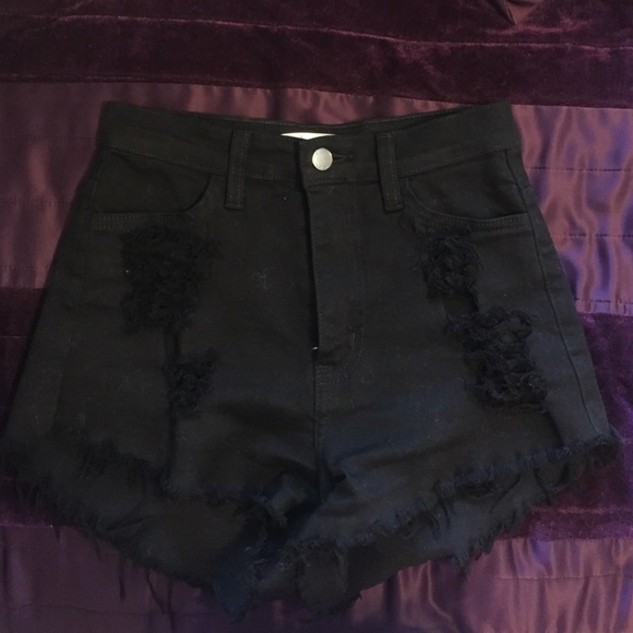 Black Jean shorts