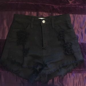 Black Jean shorts
