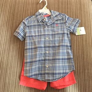 Carters Boys 4t short and shirt set