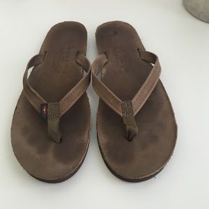 Rainbow Sandals Leather Single Layer Narrow