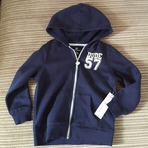 Dark Blue Boy's Zip Up Hoodie