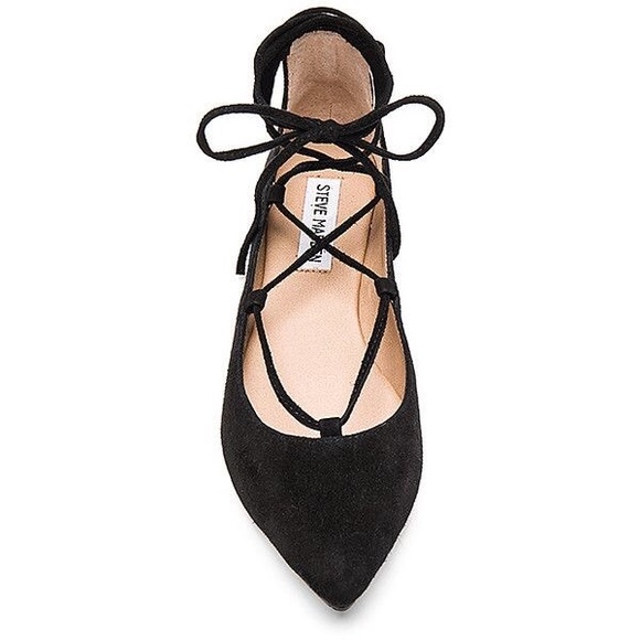 Steve Madden Eleanor Suede Lace Up Flats - Picture 2 of 4