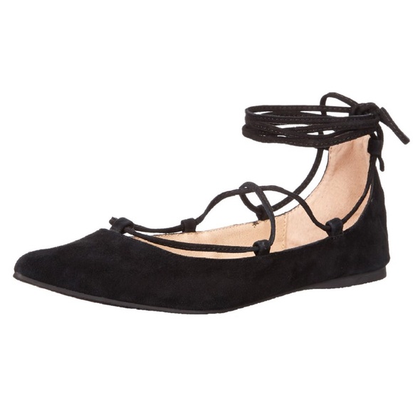 Steve Madden Eleanor Suede Lace Up Flats - Picture 3 of 4