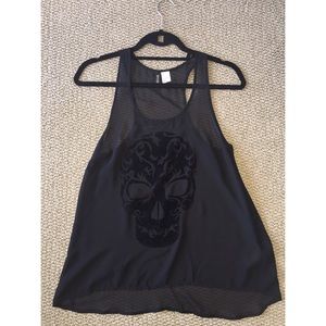 H&M Sheer Skull Tank Top
