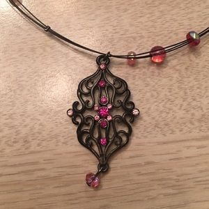 Pink and black necklace