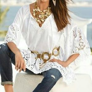 Bostom Proper Crochet trim tunic