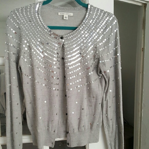 Banana Republic sequin grey cardigan - Picture 1 of 2