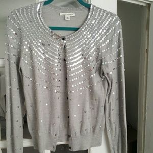 Banana Republic sequin grey cardigan