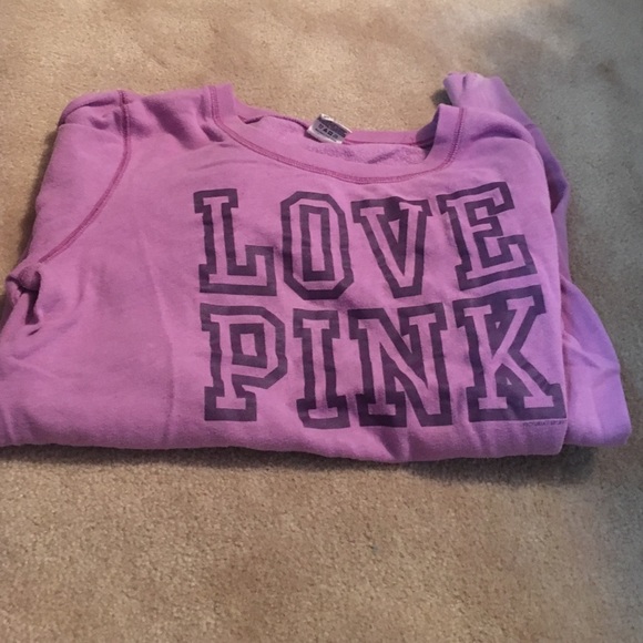 LOVE PINK purple crew neck sweatshirt