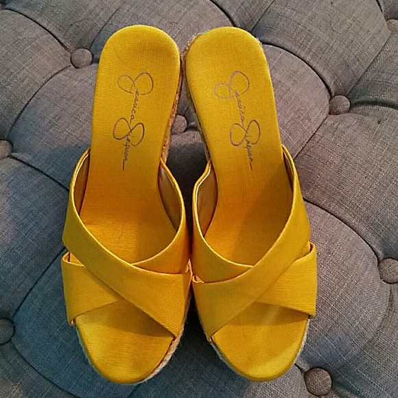 Jessica Simpson Yellow Wedges
