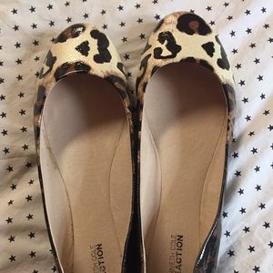 Kenneth Cole Reaction patent leopard ombre flats