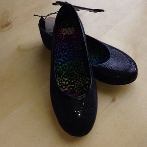 Girls size 2 sparkly black flats brand new w/tags