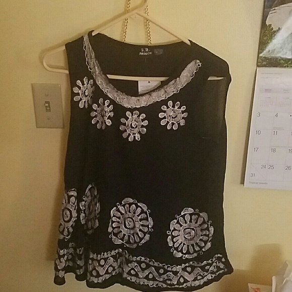 Black tank top blouse with tags