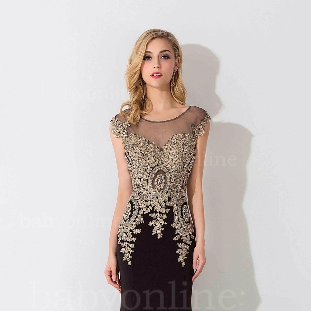 Prom elegant gold and black dress