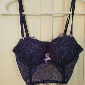 New Victoria's Secret dark blue lacey bralette 34b
