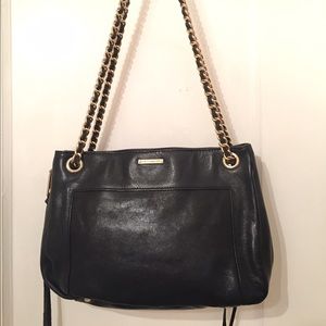Rebecca Minkoff swing chain black leather handbag