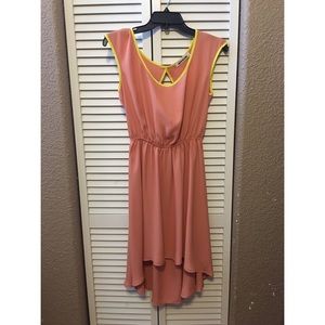 Mystic Peach/ Ylw open back Dress