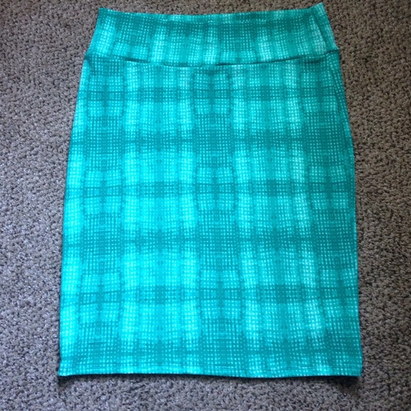 Lularoe green pattern pencil skirt plus size 3x