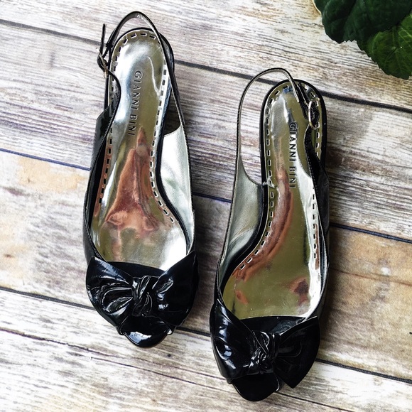 NFS ๐ซ Gianni Bini Peeptoe Bow Slingbacks - Picture 4 of 4