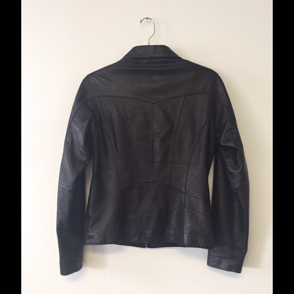 Wilsons Leather Maxima Black Moto Jacket Coat - Picture 3 of 4