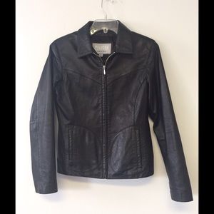 Wilsons Leather Maxima Black Moto Jacket Coat