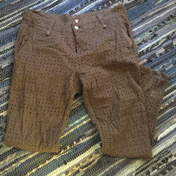Free People gray eyelet summer pants