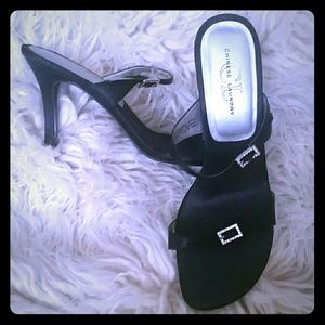 Chinese Laundry black satin heels size 8.5
