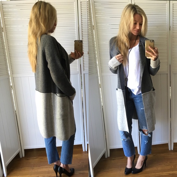 Sold• Two-Tone Sweater Jacket - Picture 3 of 4