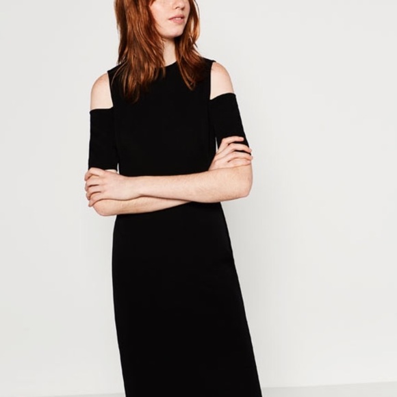 Zara Dresses & Skirts - ZARA Shift Dress with Cutout Shoulders