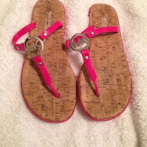 Michael Kors sandals - pink and cork - size 9