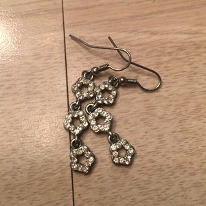 Three flowers in a row earrings