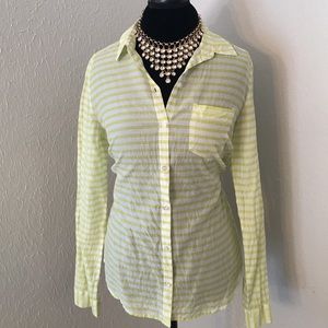 Loft Long Sleeve Striped Button Down Shirt Sz Med