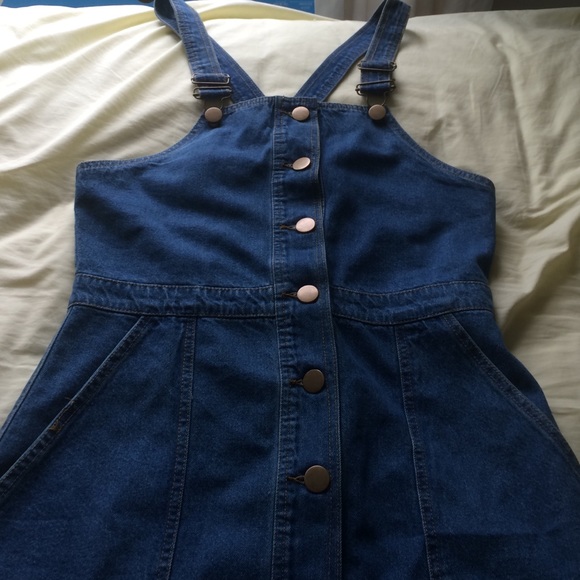 Denim overall jumper dress