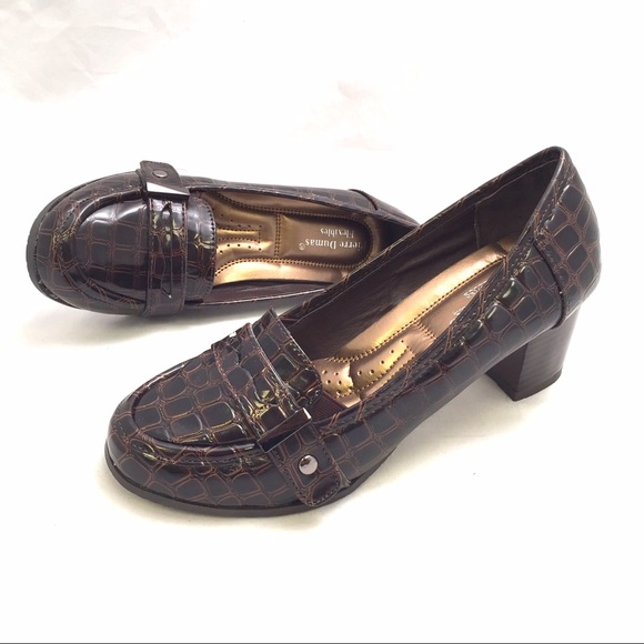 Pierre Dumas Shoes - Pierre Dumas Brown Patent Block Heels