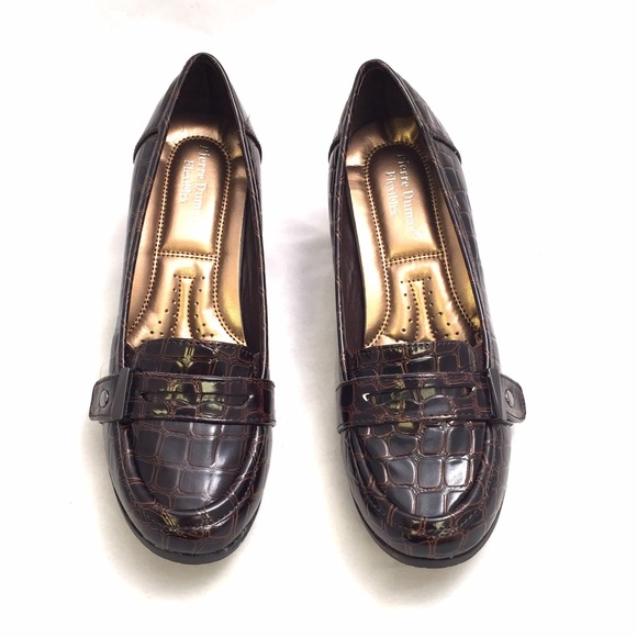 Pierre Dumas Brown Patent Block Heels - Picture 2 of 3