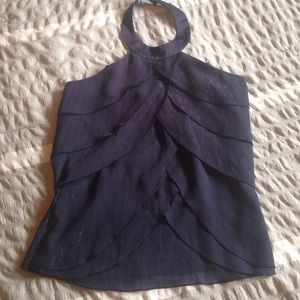 BCBG Navy Halter Top