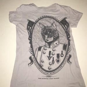 High neck graphic T shirt