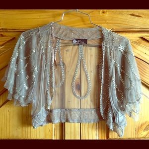 *Closet Closing 9/18* Silver Beaded Bolero