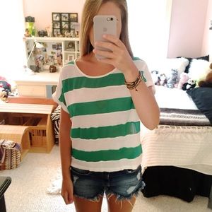 Green striped tee