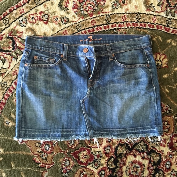 💎 frayed denim mini skirt 💎