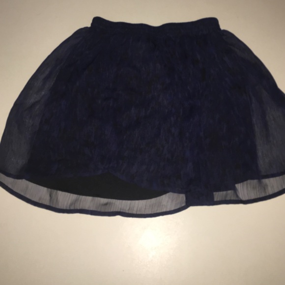 Navy blue & black flowy short skirt