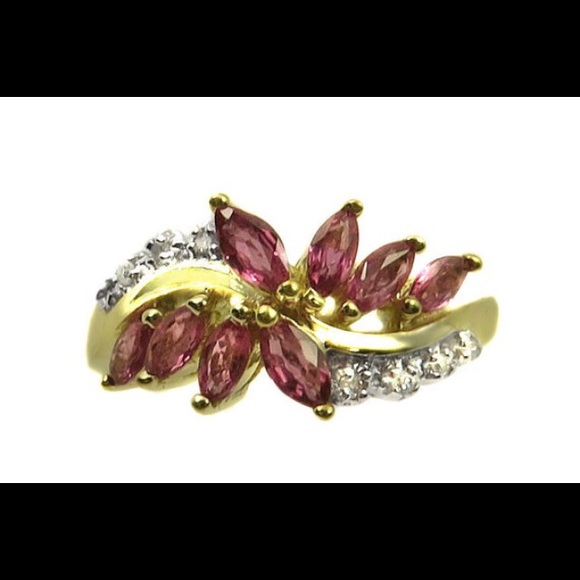 10k Yellow Gold Diamond & Color Stone Ring