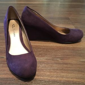 Chinese Laundry Purple Suede Wedges - 7.5