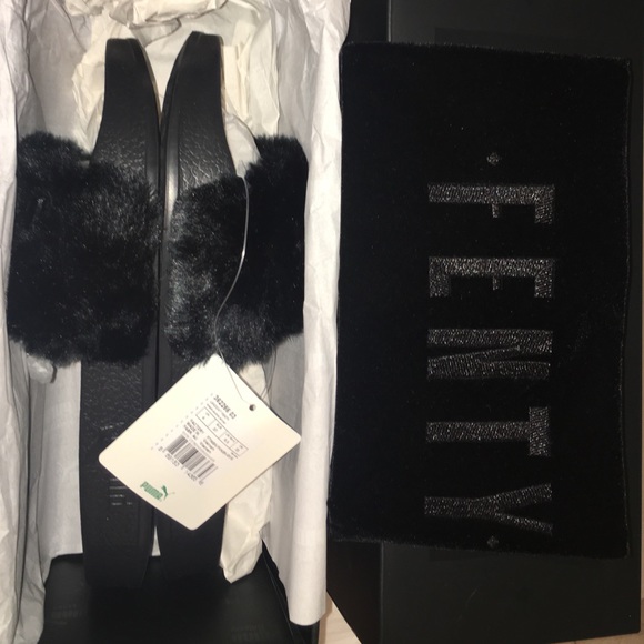 FENTY PUMA SLIDE ON SANDALS RARE BLACK AUTHENTIC
