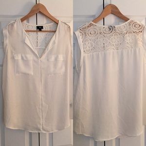 Oversized White Flowy Blouse