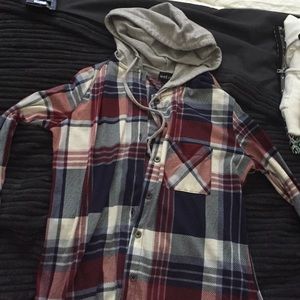 wet seal Hooded flannel