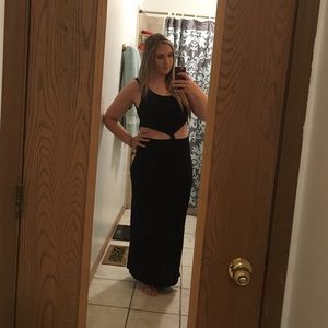 Forever 21 Black Maxi Dress with Midriff Cutouts