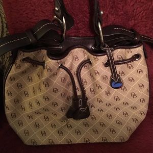 Leather and canvas Dooney and Bourke shoulder bag