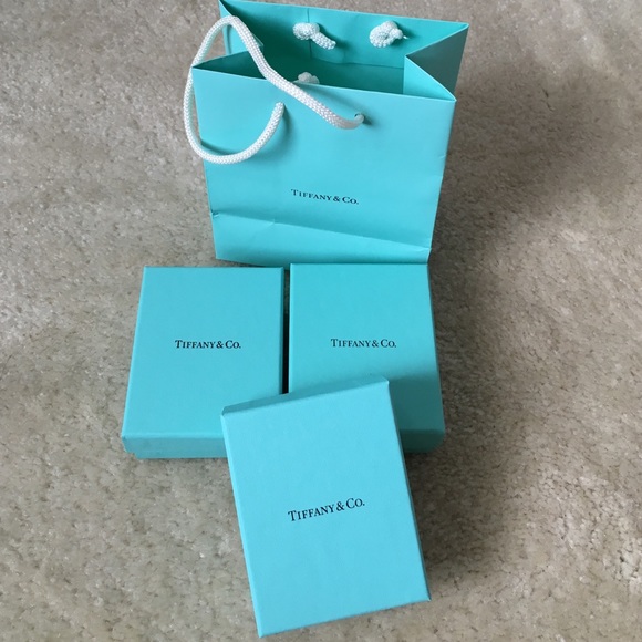 Tiffany boxes and shopping bag