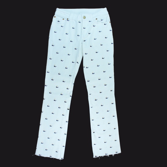 Lilly Pulitzer Denim - LILLY PULITZER White Embroidered Whale Jeans